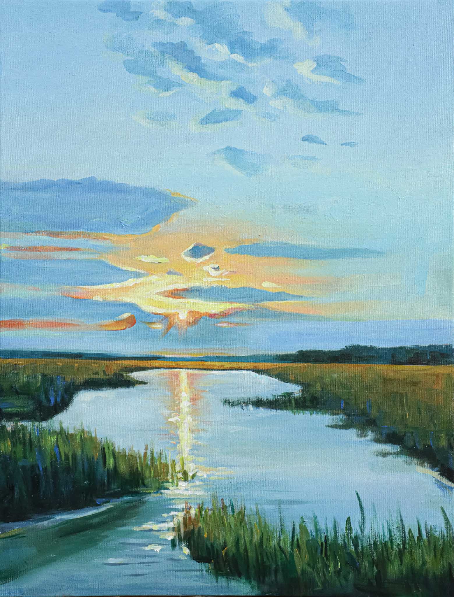 Escape to Nature's Beauty: Sunset River Scene