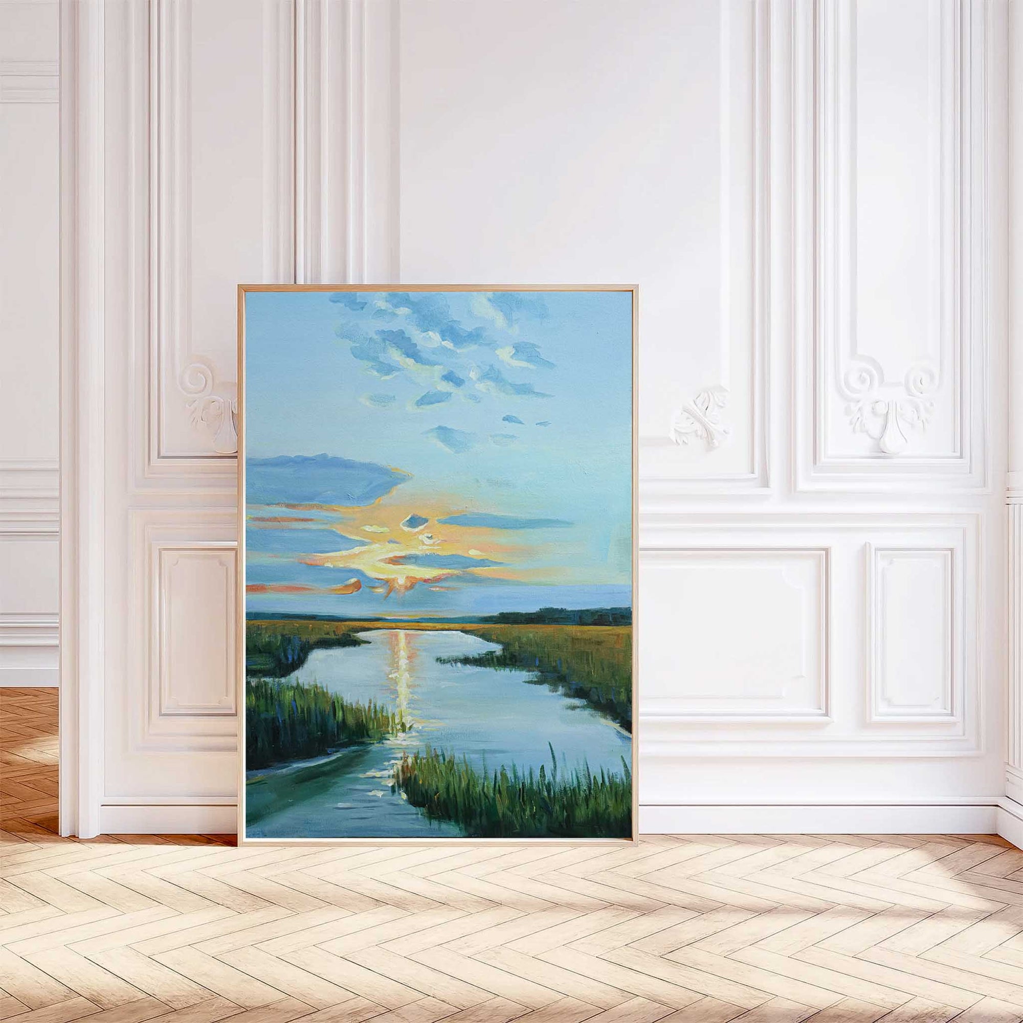 Escape to Nature's Beauty: Sunset River Scene